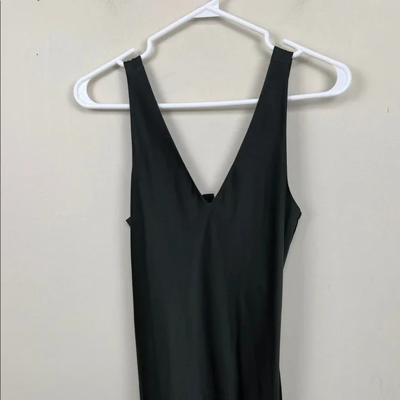 ALL SAINTS satin V neck green slip sleeveless maxi dress xs Euc - Picture 9 of 12